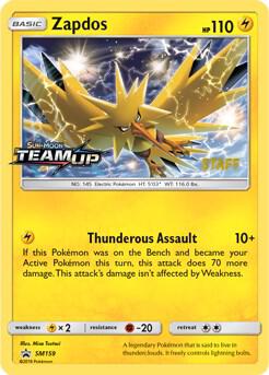 Zapdos - SM159 (Prerelease) [Staff] card from SM Promos