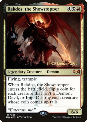 Rakdos, the Showstopper card from Prerelease Cards