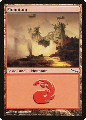 Mountain (300) card from Mirrodin
