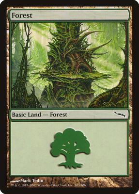 Forest (303) card from Mirrodin