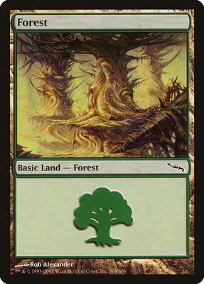 Forest (304) card from Mirrodin