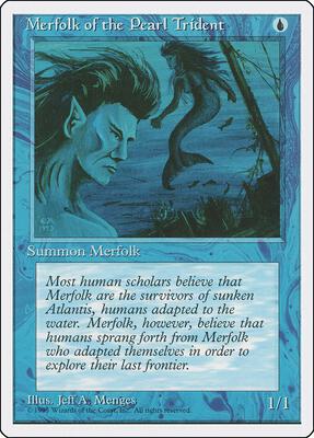 Merfolk of the Pearl Trident card from Fourth Edition
