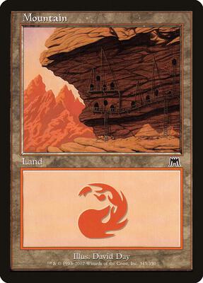 Mountain (345) card from Onslaught