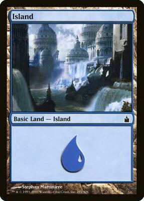 Island (291) card from Ravnica: City of Guilds