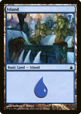 Island (293) card from Ravnica: City of Guilds