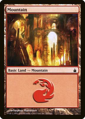 Mountain (299) card from Ravnica: City of Guilds