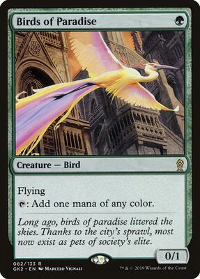 Birds of Paradise card from Ravnica Allegiance: Guild Kits
