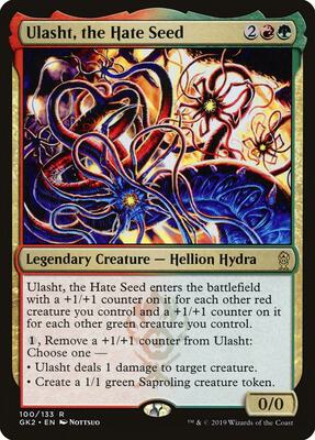 Ulasht, the Hate Seed card from Ravnica Allegiance: Guild Kits