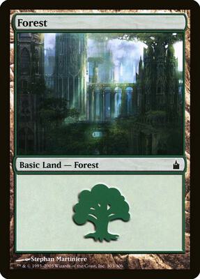 Forest (303) card from Ravnica: City of Guilds