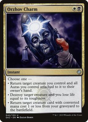 Orzhov Charm card from Ravnica Allegiance: Guild Kits