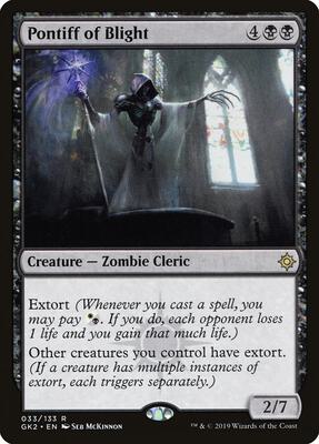 Pontiff of Blight card from Ravnica Allegiance: Guild Kits