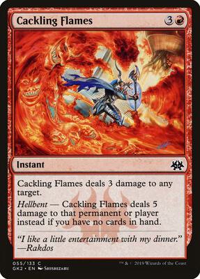 Cackling Flames card from Ravnica Allegiance: Guild Kits