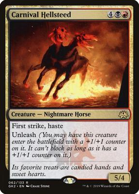 Carnival Hellsteed card from Ravnica Allegiance: Guild Kits