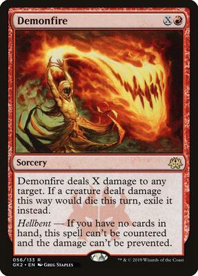 Demonfire card from Ravnica Allegiance: Guild Kits