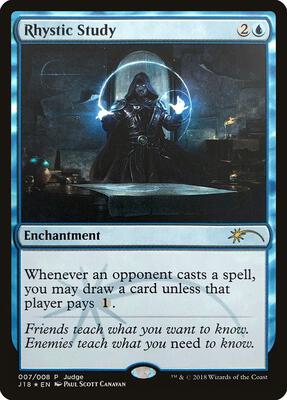Rhystic Study card from Judge Promos