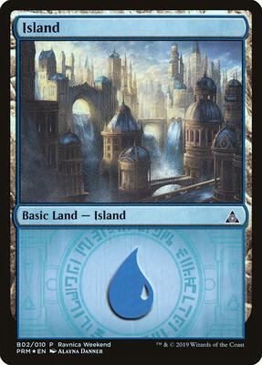 Island - Azorius (B02) card from Launch Party & Release Event Promos