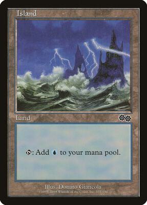 Island (335) card from Urza's Saga