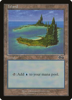 Island (336) card from Urza's Saga