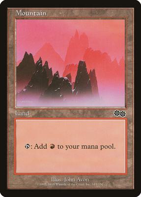 Mountain (345) card from Urza's Saga
