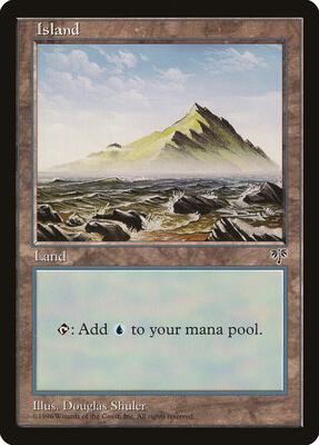 Island (Rocky Water) card from Mirage