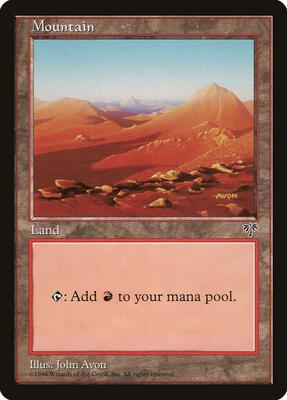 Mountain (Orange) card from Mirage