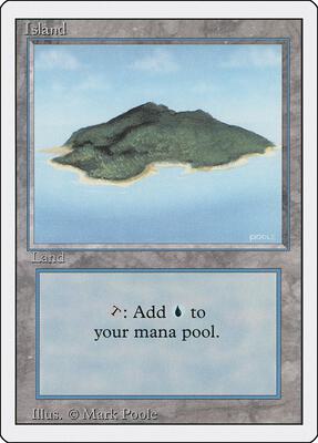Island (B) card from Revised Edition