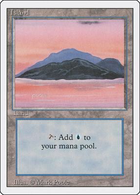 Island (C) card from Revised Edition