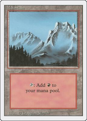 Mountain (B) card from Revised Edition