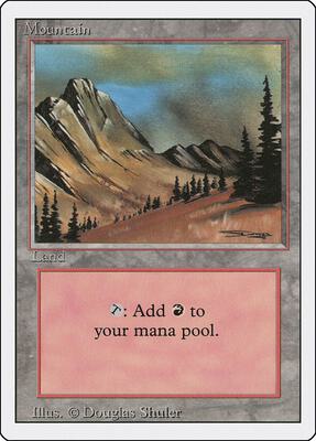 Mountain (C) card from Revised Edition