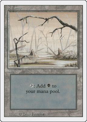Swamp (B) card from Revised Edition