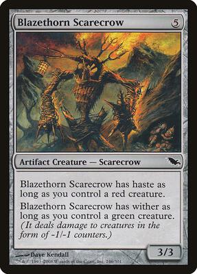 Blazethorn Scarecrow card from Shadowmoor