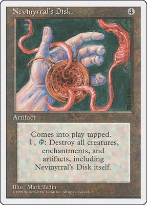Nevinyrral's Disk card from Fourth Edition