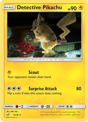 Detective Pikachu card from Detective Pikachu