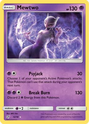 Mewtwo card from Detective Pikachu