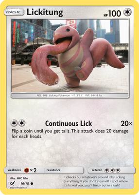 Lickitung (Holo Common) card from Detective Pikachu