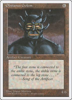 Obsianus Golem card from Fourth Edition