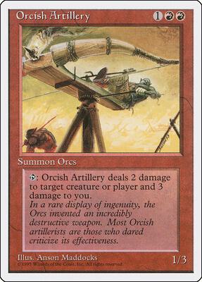 Orcish Artillery card from Fourth Edition