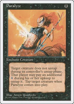 Paralyze card from Fourth Edition