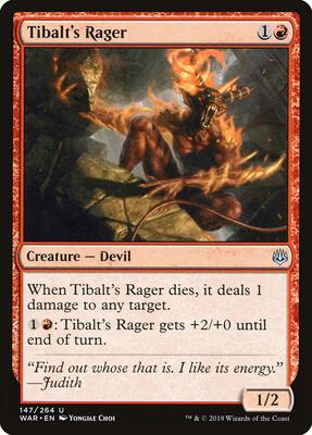 Tibalt's Rager card from War of the Spark