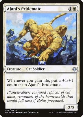 Ajani's Pridemate card from War of the Spark