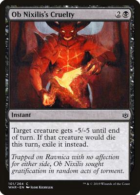 Ob Nixilis's Cruelty card from War of the Spark