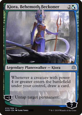 Kiora, Behemoth Beckoner card from War of the Spark