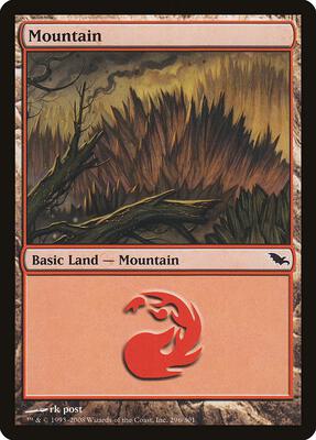 Mountain (296) card from Shadowmoor