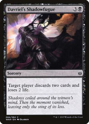 Davriel's Shadowfugue card from War of the Spark