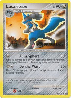 Lucario - 53/127 (Prerelease) [Staff] card from Diamond and Pearl Promos