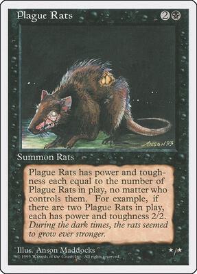 Plague Rats card from Fourth Edition