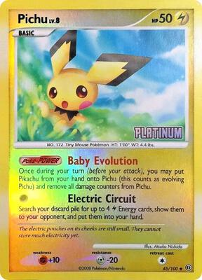 Pichu - 45/106 [Platinum] card from Burger King Promos