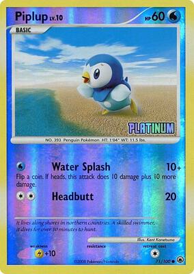 Piplup - 71/100 [Platinum] card from Burger King Promos