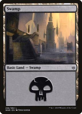 Swamp (256) card from War of the Spark