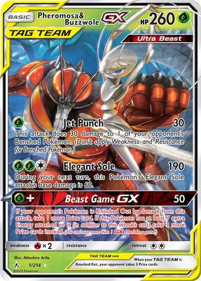 Pheromosa & Buzzwole GX card from SM - Unbroken Bonds
